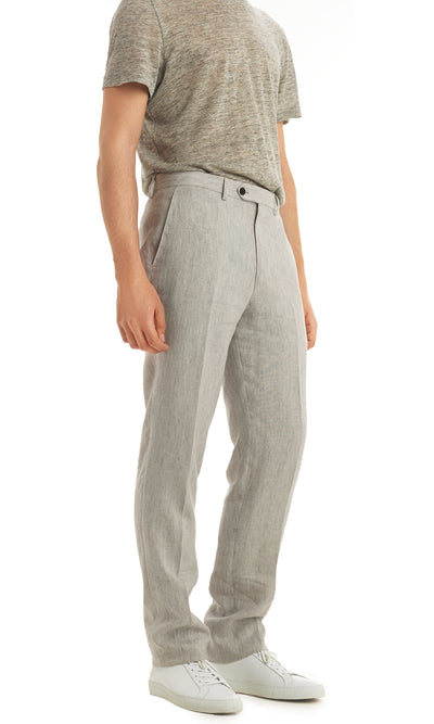 Black Stripe Flat Front Trouser