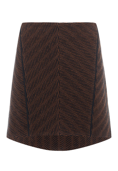 Dark Orange/Navy Animal Tweed Skirt
