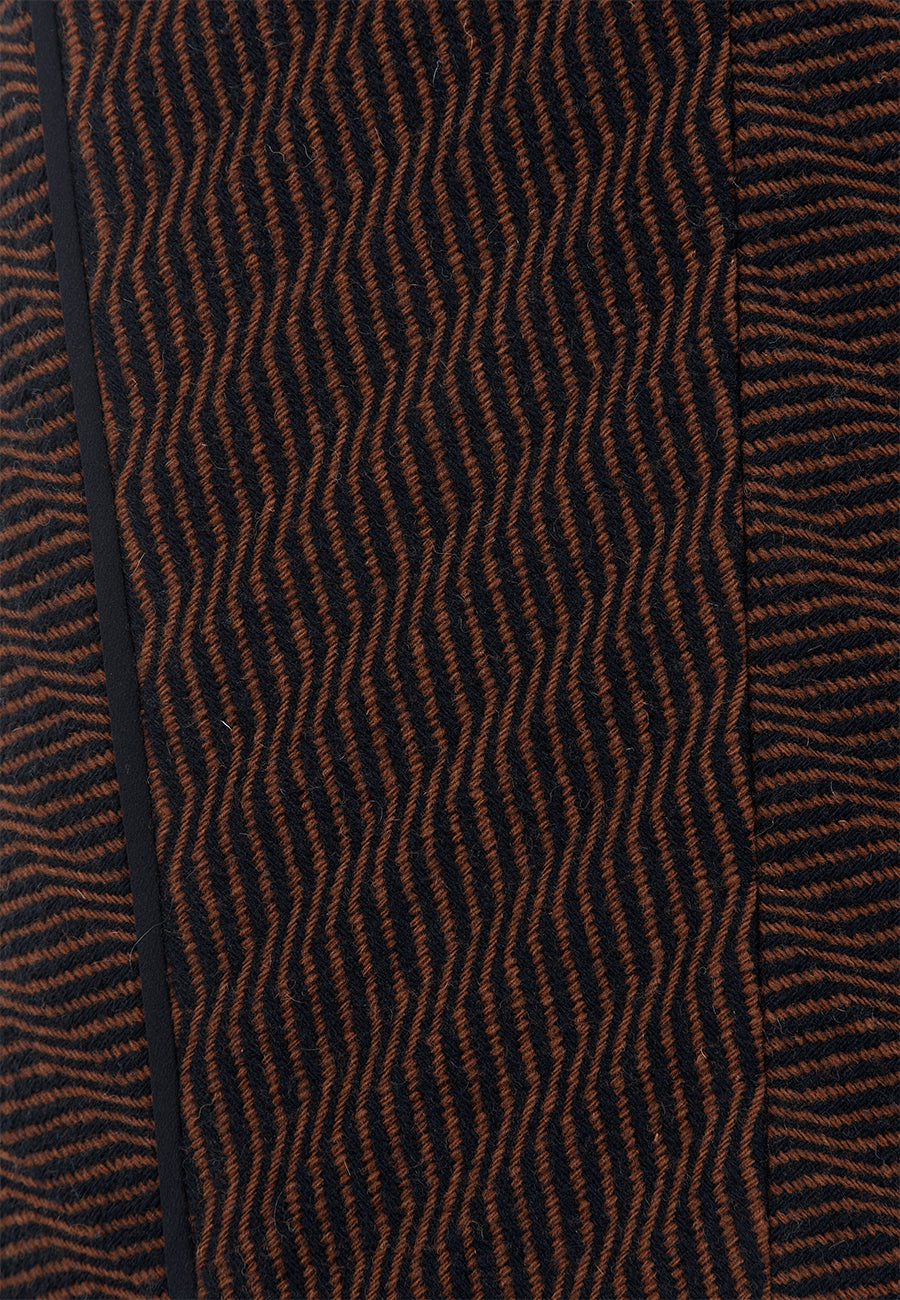 Dark Orange/Navy Animal Tweed Skirt
