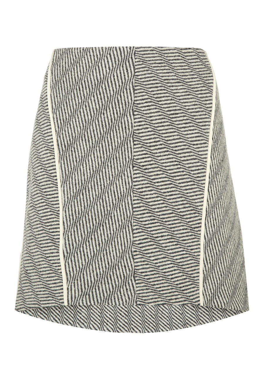 Ecru/Grey Animal Tweed Skirt
