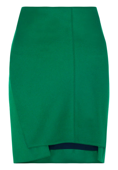 Green Melton Skirt