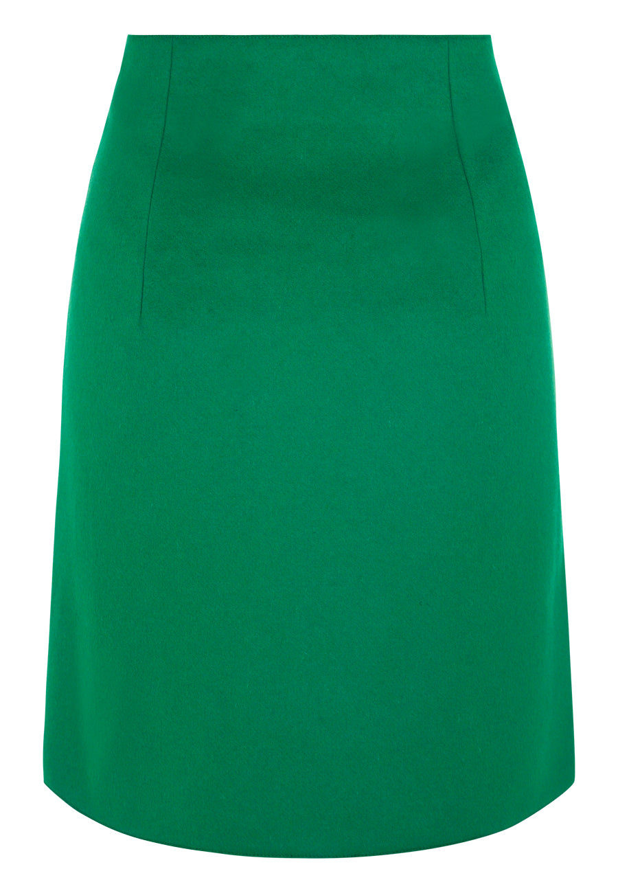 Green Melton Skirt