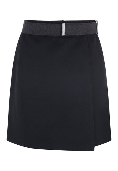 Black Belt Wrap Skirt