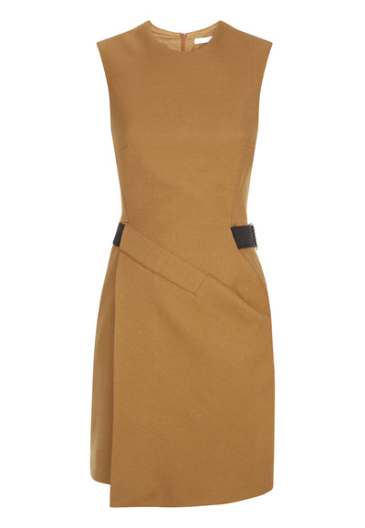 Camel Belt Wrap Dress
