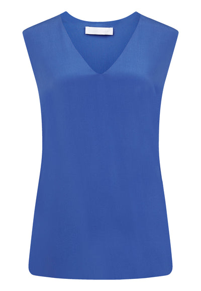 Cobalt Silk Drape Top