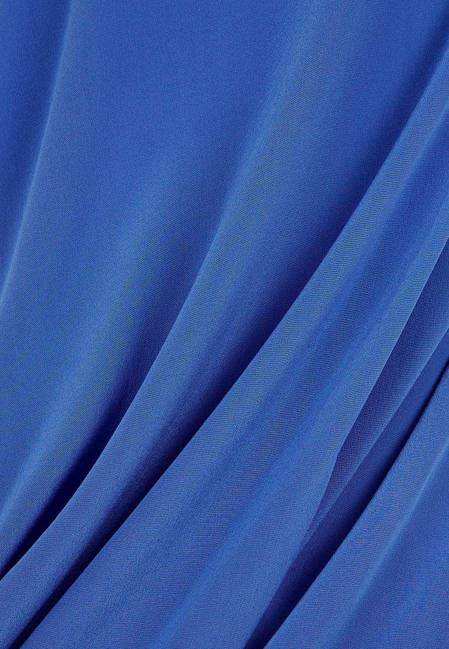 Cobalt Silk Drape Top