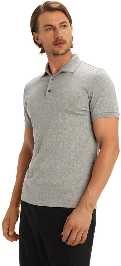 MEVILLE GREY MARL POLO