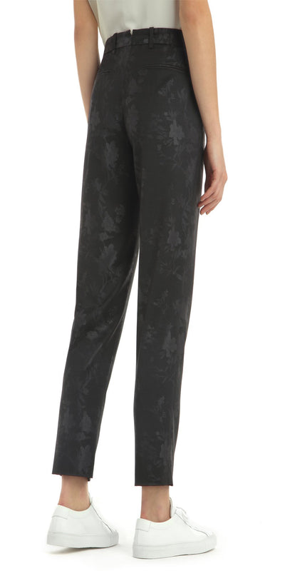 FLORAL JACQUARD CIGARETTE TROUSER