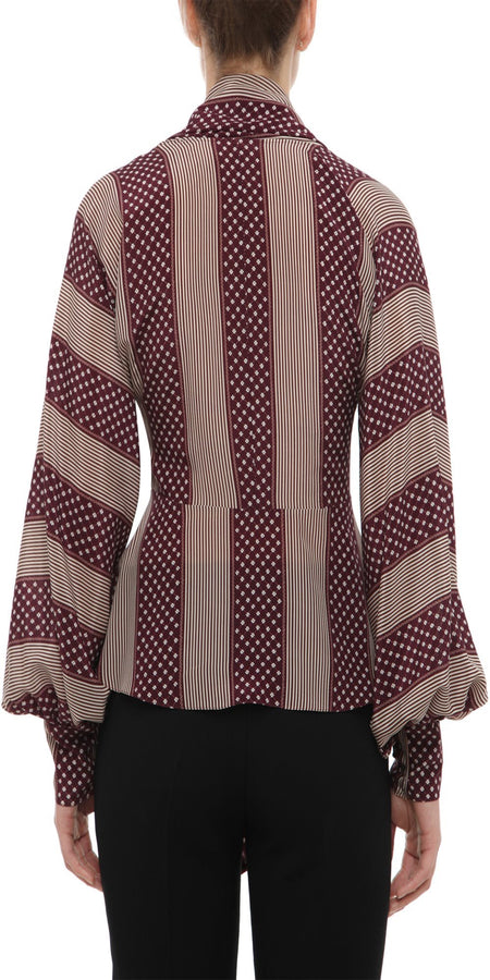 MENDEL OXBLOOD STRIPE BLOUSE