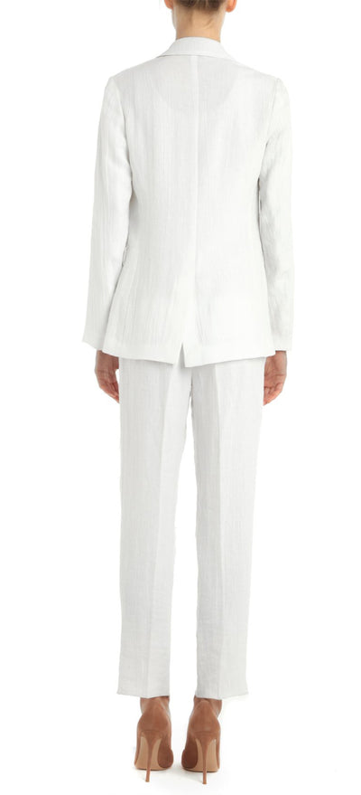 White Tailored Linen Blazer